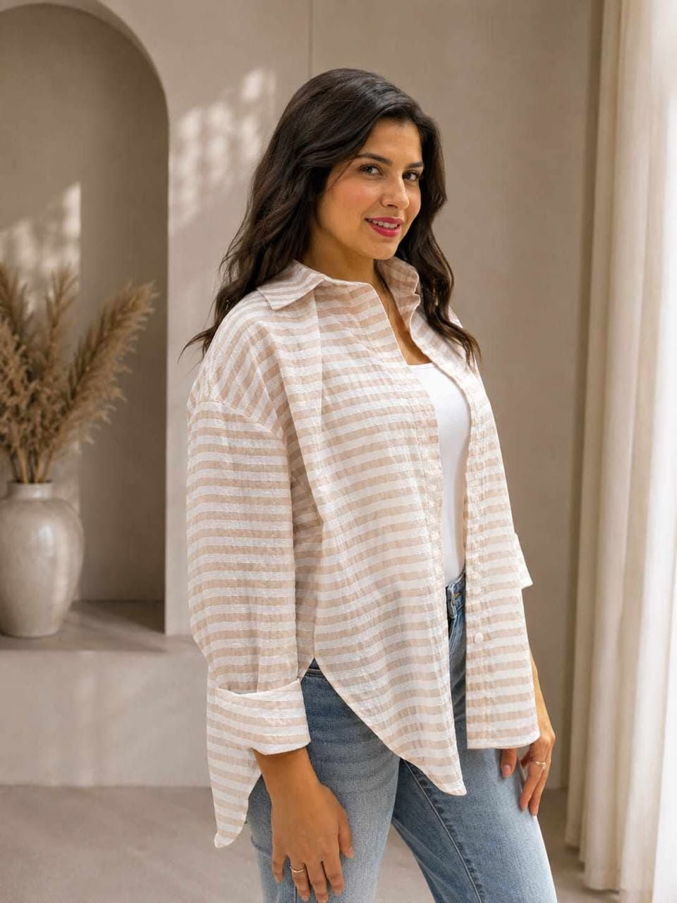 plaid shirt, crinkle fabric